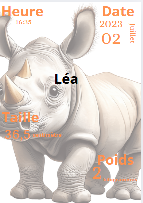Affiche de naissance animaux