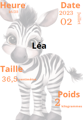 Affiche de naissance animaux