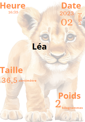 Affiche de naissance animaux