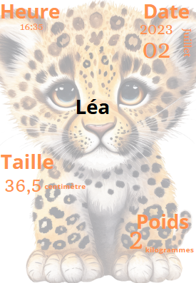 Affiche de naissance animaux