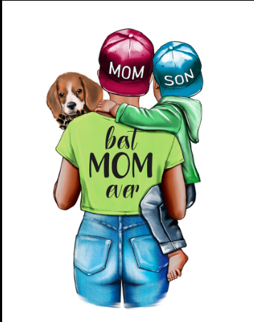 maman enfant et chien