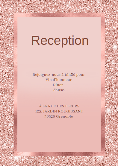 Déroulement réception