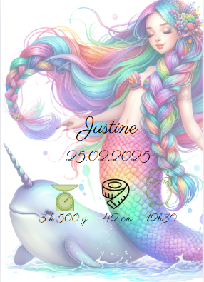 Affiche de naissance sirène