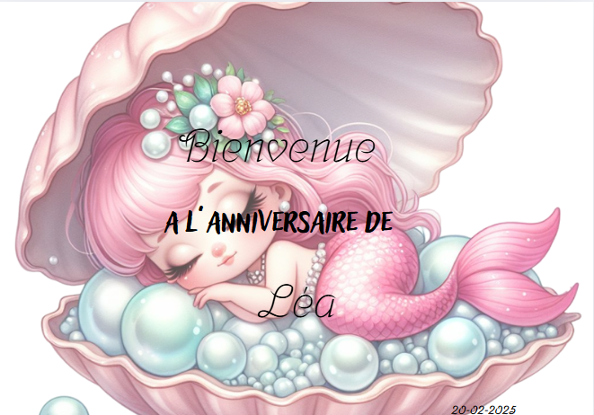Affiche bienvenue a mon anniversaire sirène