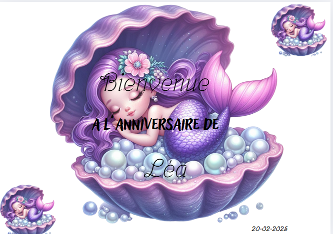 Affiche bienvenue a mon anniversaire sirène