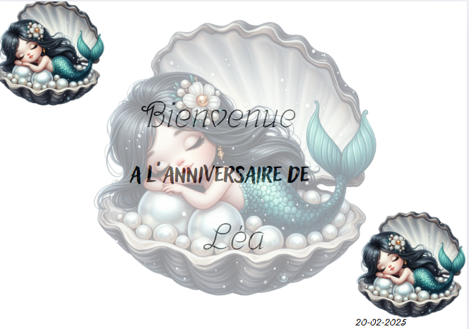 Affiche bienvenue a mon anniversaire sirène