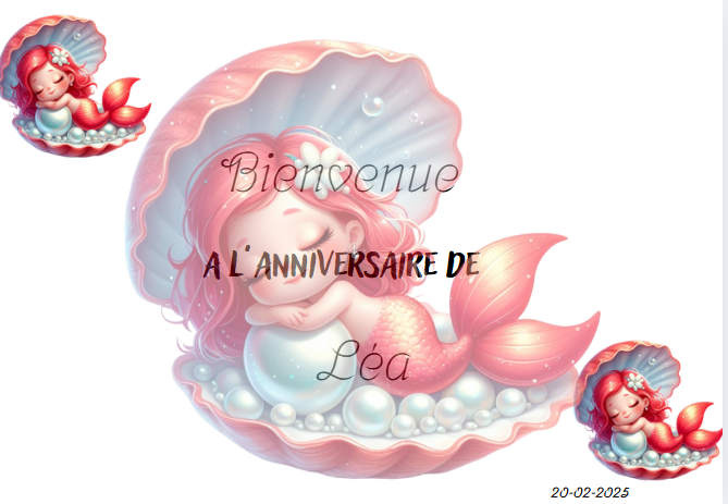 Affiche bienvenue a mon anniversaire sirène