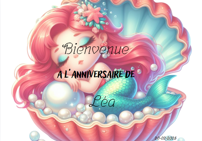 Affiche bienvenue a mon anniversaire sirène