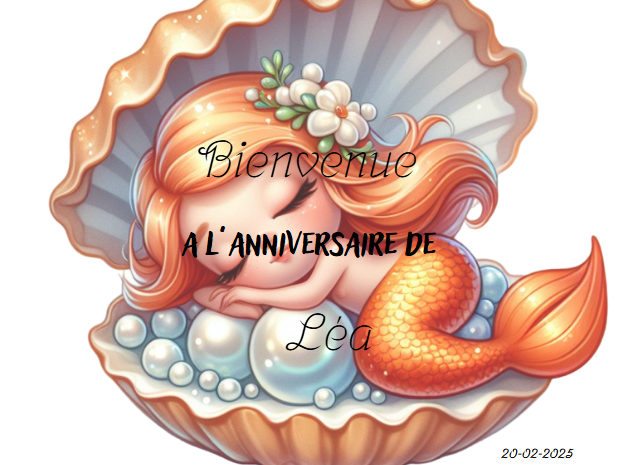 Affiche bienvenue a mon anniversaire sirène