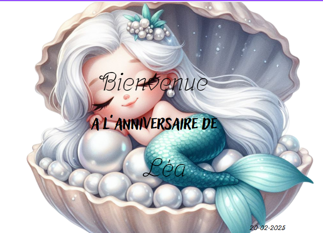 Affiche bienvenue a mon anniversaire sirène