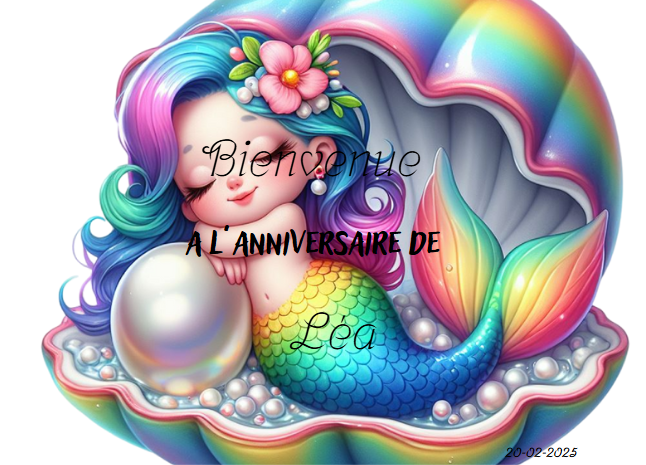 Affiche bienvenue a mon anniversaire sirène