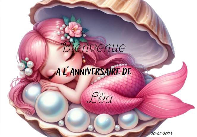 Affiche bienvenue a mon anniversaire sirène