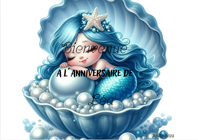 Affiche bienvenue a mon anniversaire sirène