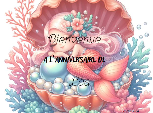 Affiche bienvenue a mon anniversaire sirène
