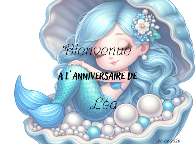 Affiche bienvenue a mon anniversaire sirène