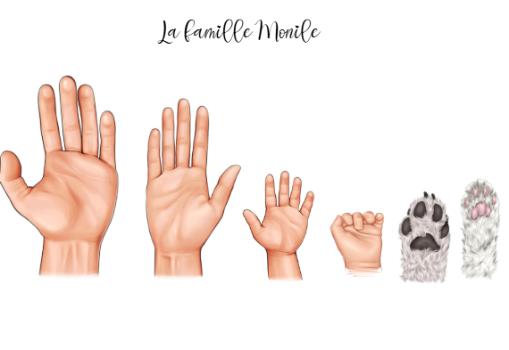 affiche les main de la famille
