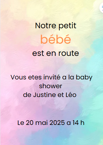 faire part baby shower aquarelle