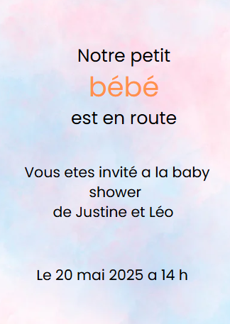 faire part baby shower aquarelle