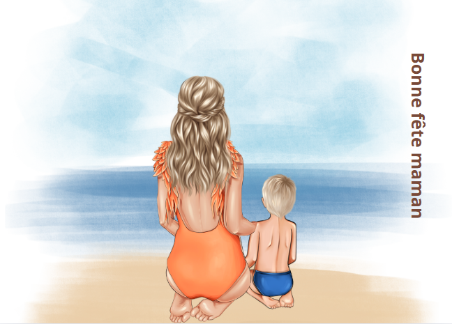 maman   a la plage