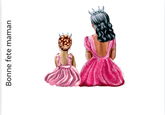 maman   et sa fille en princesse