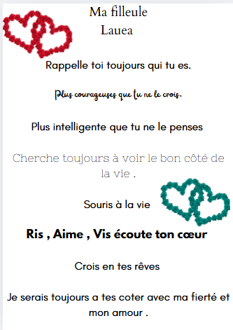 ma Filleule -  mon Filleul