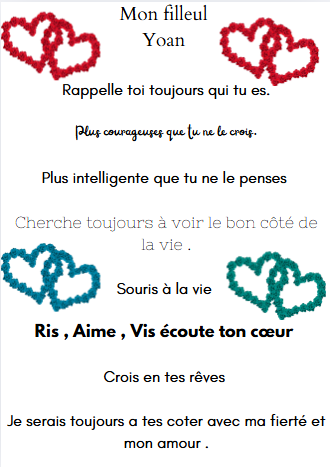 ma Filleule -  mon Filleul