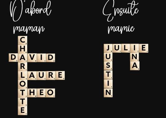 scrabble prénom enfant + petits enfant