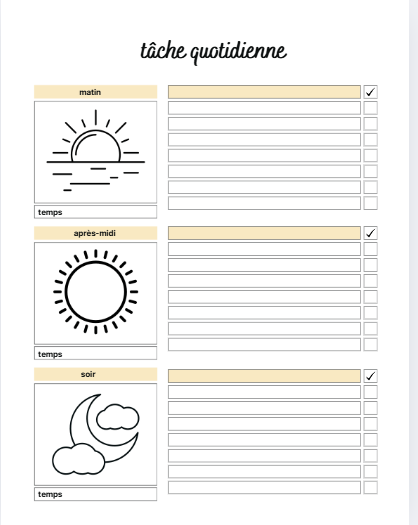 Planner kids numérique