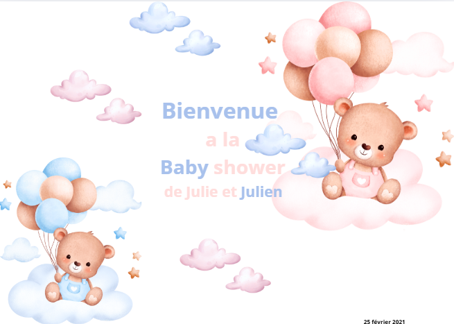 Affiche baby  shower  ourson