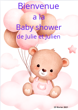 Affiche personnalisé baby shower