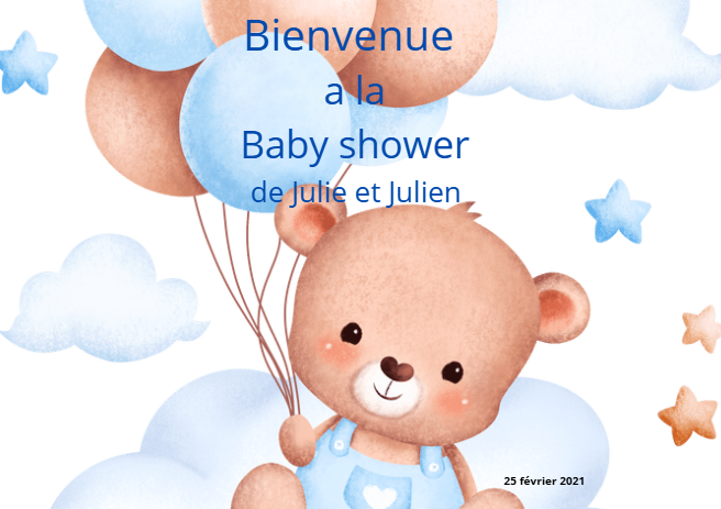 Affiche personnalisé baby shower