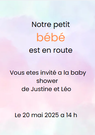 faire part baby shower aquarelle