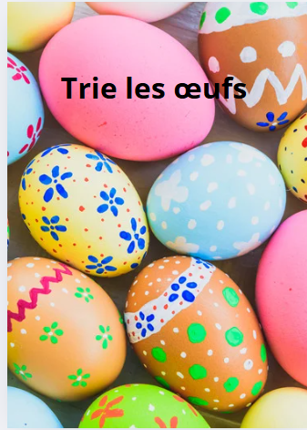 Jeux trie les oeufs