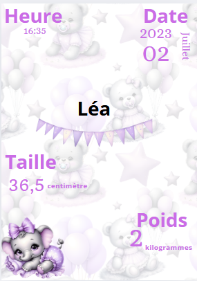 Affiche de naissance ourson