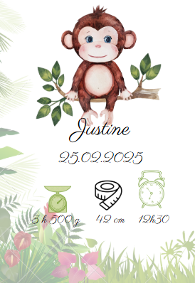 Affiche de naissance jungle