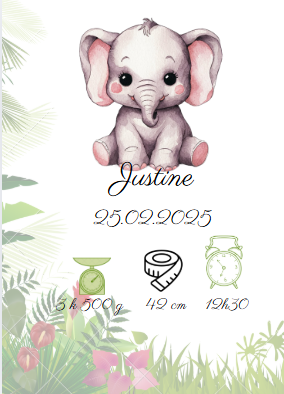 Affiche de naissance jungle