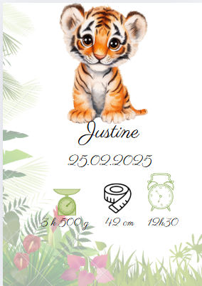 Affiche de naissance jungle