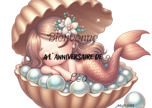 Affiche bienvenue a mon anniversaire sirène