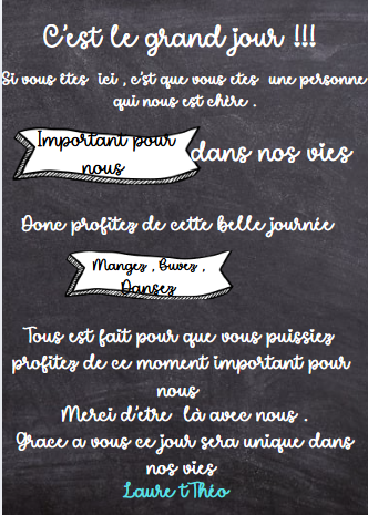 Affiche de bienvenue  mariage