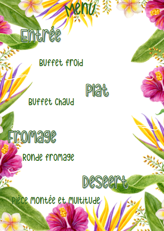 menu tropical