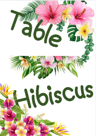 Marque  table  tropical