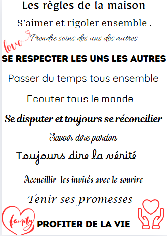Les règle de la famille