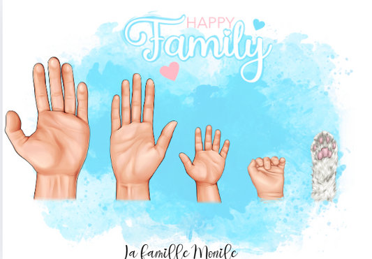 affiche les main de la famille