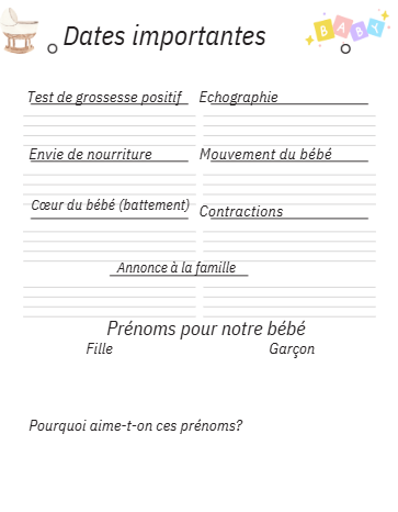 planner de grossesse  numérique