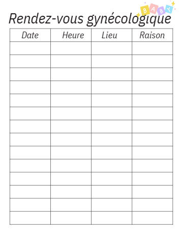 planner de grossesse  numérique