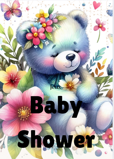 Jeux baby  shower ourson numérique